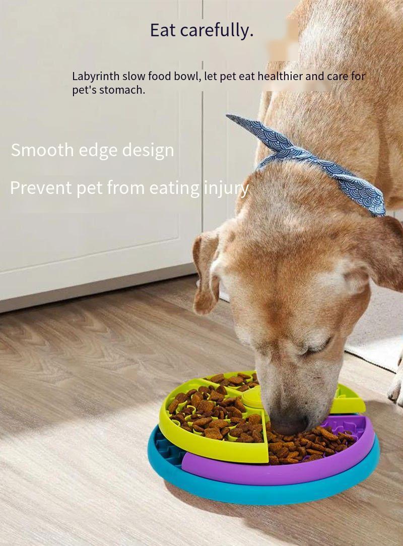 Slow-Feed Pet Bowl to Prevent Choking
