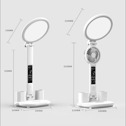 Compact Fan Lamp with Digital Clock
