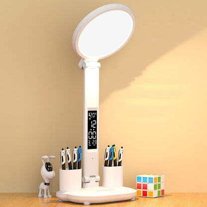 Rechargeable LED Clock Fan Lamp