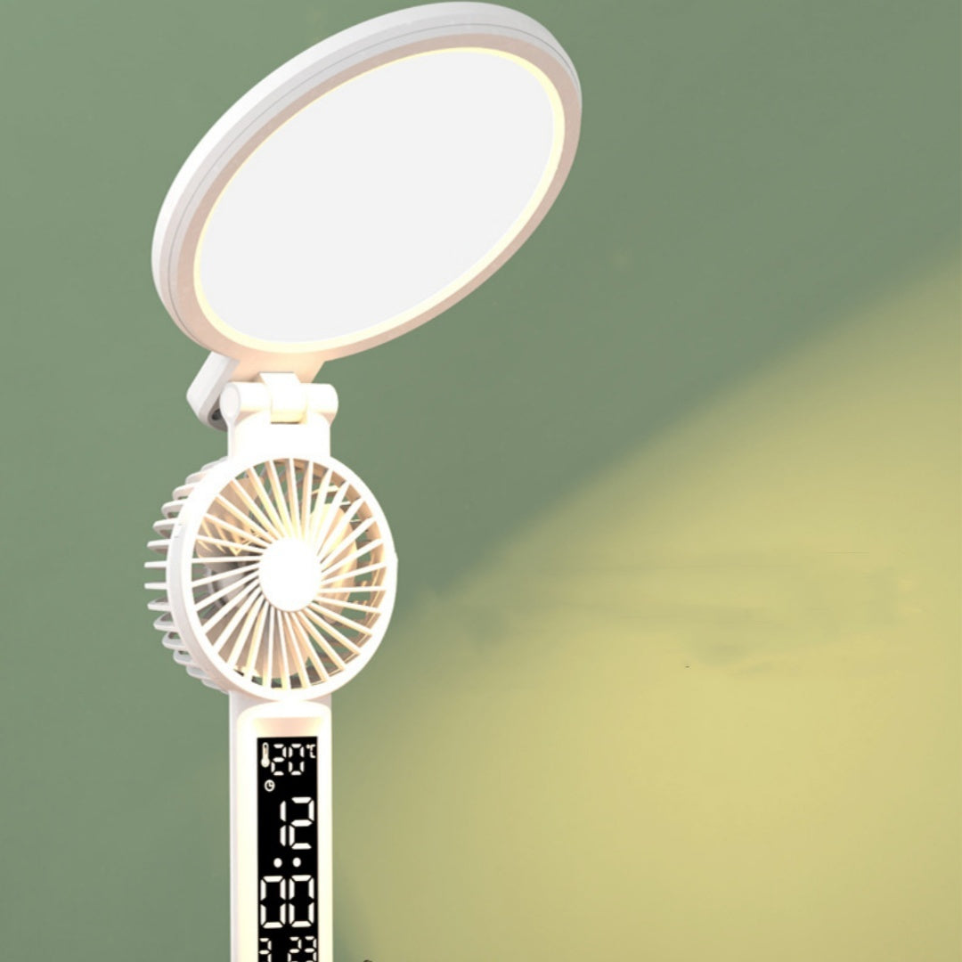 Portable LED Clock and Fan Lamp
